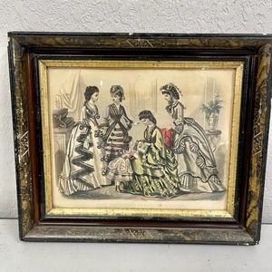 Vintage Victorian Godey’s fashion plate print wall art decoration BLHN